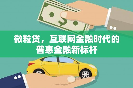 禅城微粒贷，互联网金融时代的普惠金融新标杆