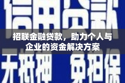 禅城招联金融贷款，助力个人与企业的资金解决方案