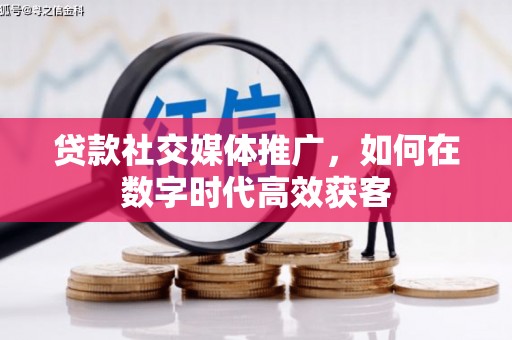 禅城贷款社交媒体推广，如何在数字时代高效获客