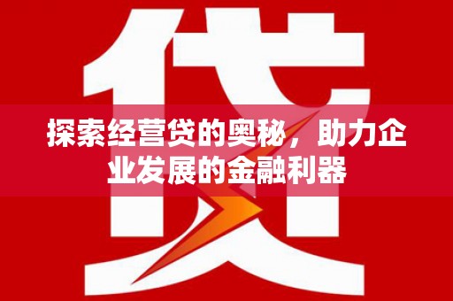 禅城探索经营贷的奥秘，助力企业发展的金融利器