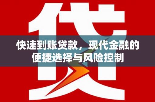 禅城快速到账贷款，现代金融的便捷选择与风险控制
