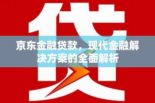 禅城京东金融贷款，现代金融解决方案的全面解析