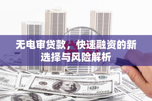 禅城无电审贷款，快速融资的新选择与风险解析