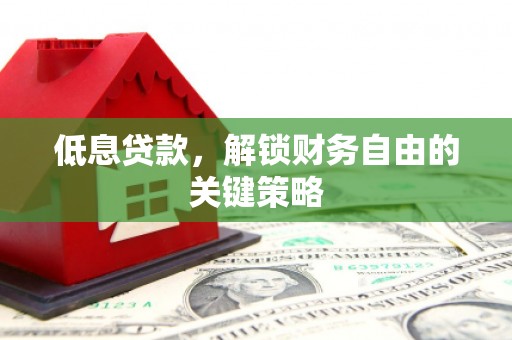 禅城低息贷款，解锁财务自由的关键策略