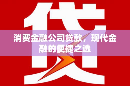 禅城消费金融公司贷款，现代金融的便捷之选