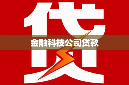 禅城金融科技公司贷款