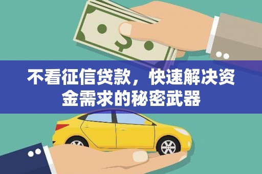 禅城不看征信贷款，快速解决资金需求的秘密武器