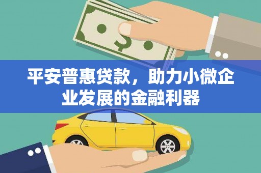 禅城平安普惠贷款，助力小微企业发展的金融利器