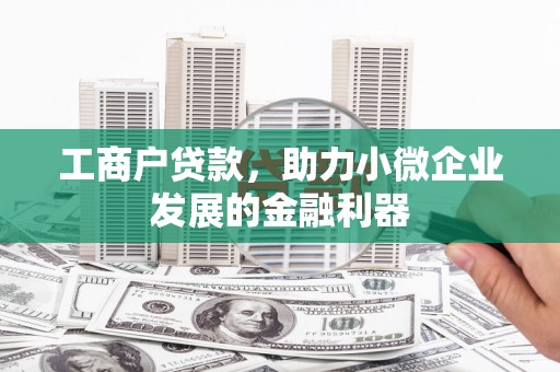 禅城工商户贷款，助力小微企业发展的金融利器