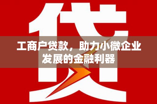 禅城工商户贷款，助力小微企业发展的金融利器