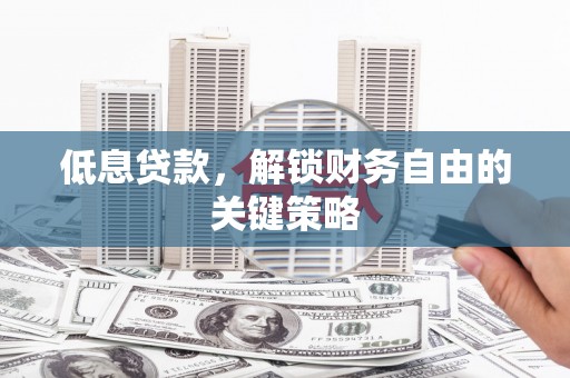 禅城低息贷款，解锁财务自由的关键策略