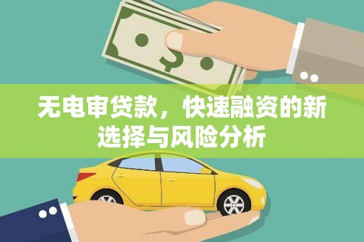 禅城无电审贷款，快速融资的新选择与风险分析