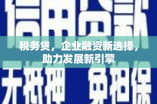 禅城税务贷，企业融资新选择，助力发展新引擎