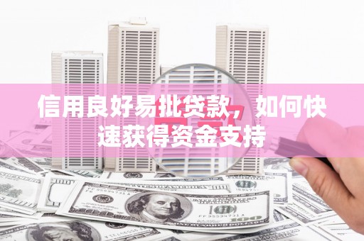 禅城信用良好易批贷款，如何快速获得资金支持