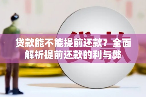禅城贷款能不能提前还款？全面解析提前还款的利与弊