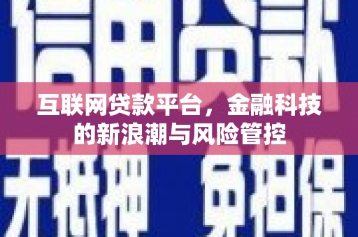 禅城互联网贷款平台，金融科技的新浪潮与风险管控