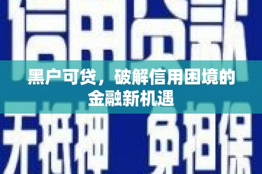 禅城黑户可贷，破解信用困境的金融新机遇
