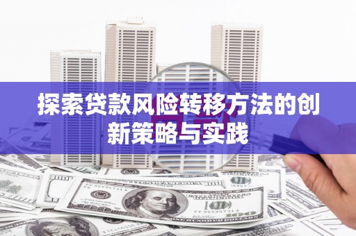 禅城探索贷款风险转移方法的创新策略与实践